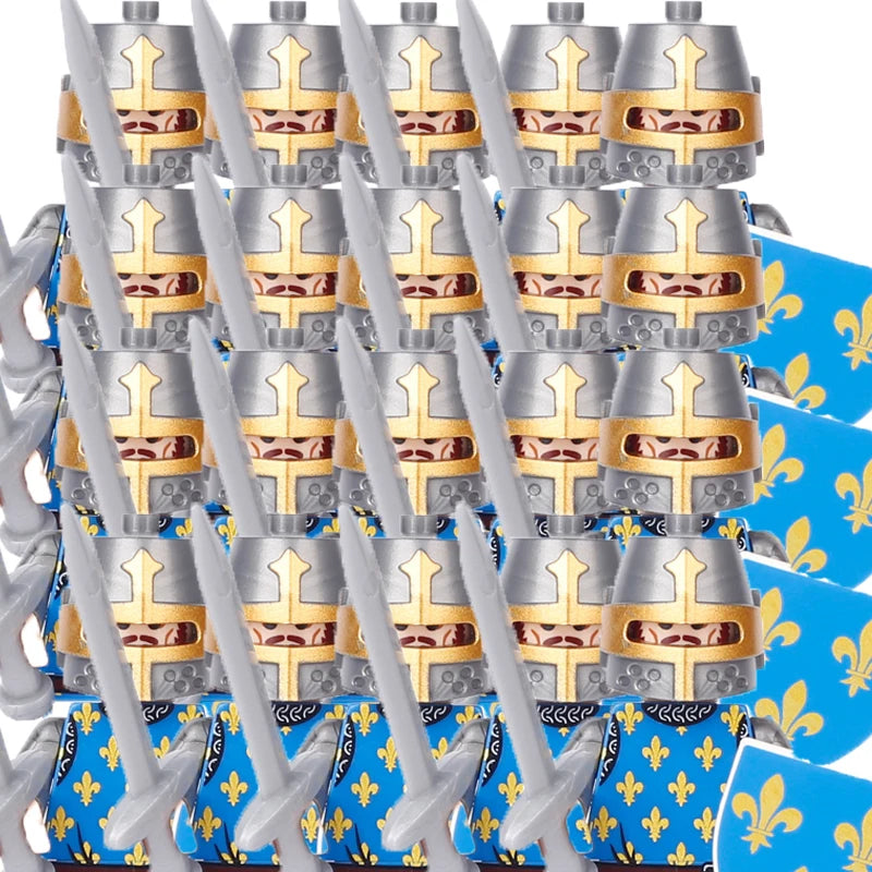 Military Building Blocks Medieval Solider Figures Gifts Toys Weapons Shield Holy Roman Saint Lazarus Jerusalem Knight Legion MOC