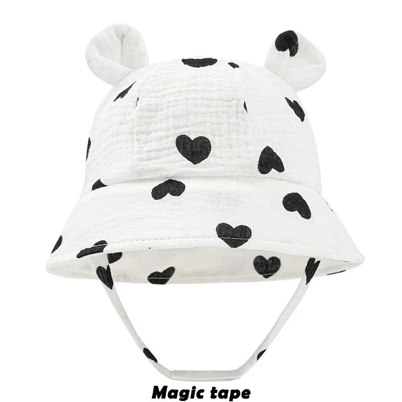 Spring Autumn Solid Color Soft Baby Bucket Hat Cotton Fisherman Hats Kids Summer Toddler Boy Girls Panama Sun Cap Children 0-12M