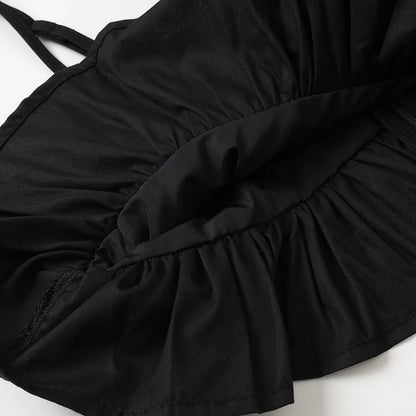 Women's Metal Hollow Pleated Suspender Skirt Two Piece Set Sexy Sleeveless Vest High Waist Mini Skirt Lady Vacation Dress Sets
