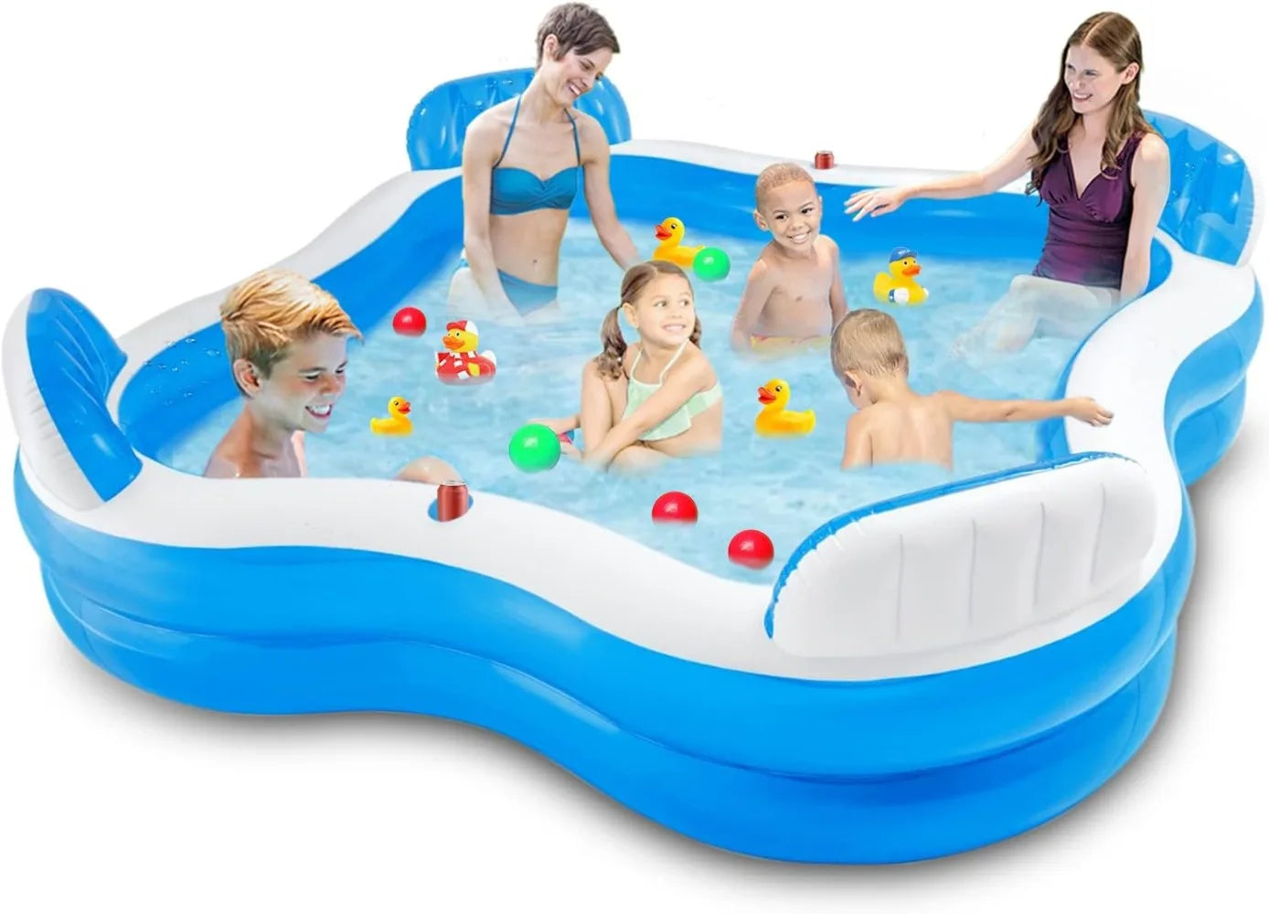 Inflatable Pool Kids for Adult - 90" 90" 26" ,Giant Large Blow up Pool for Indoor Garden Summer Water Party
