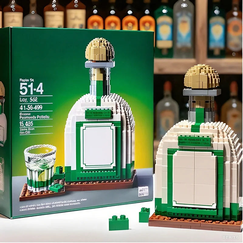 Creative Whiskey Bottle Building Blocks, 3D Puzzle DIY Model Kits for Adults, Home Bar Decoration, 11 Styles Available