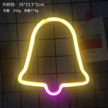 Christmas Gift Box Led Neon Sign Wall Light Santa Claus Coming Bedroom Kids Living Room Bar Party Wedding Decoration Night Lamp