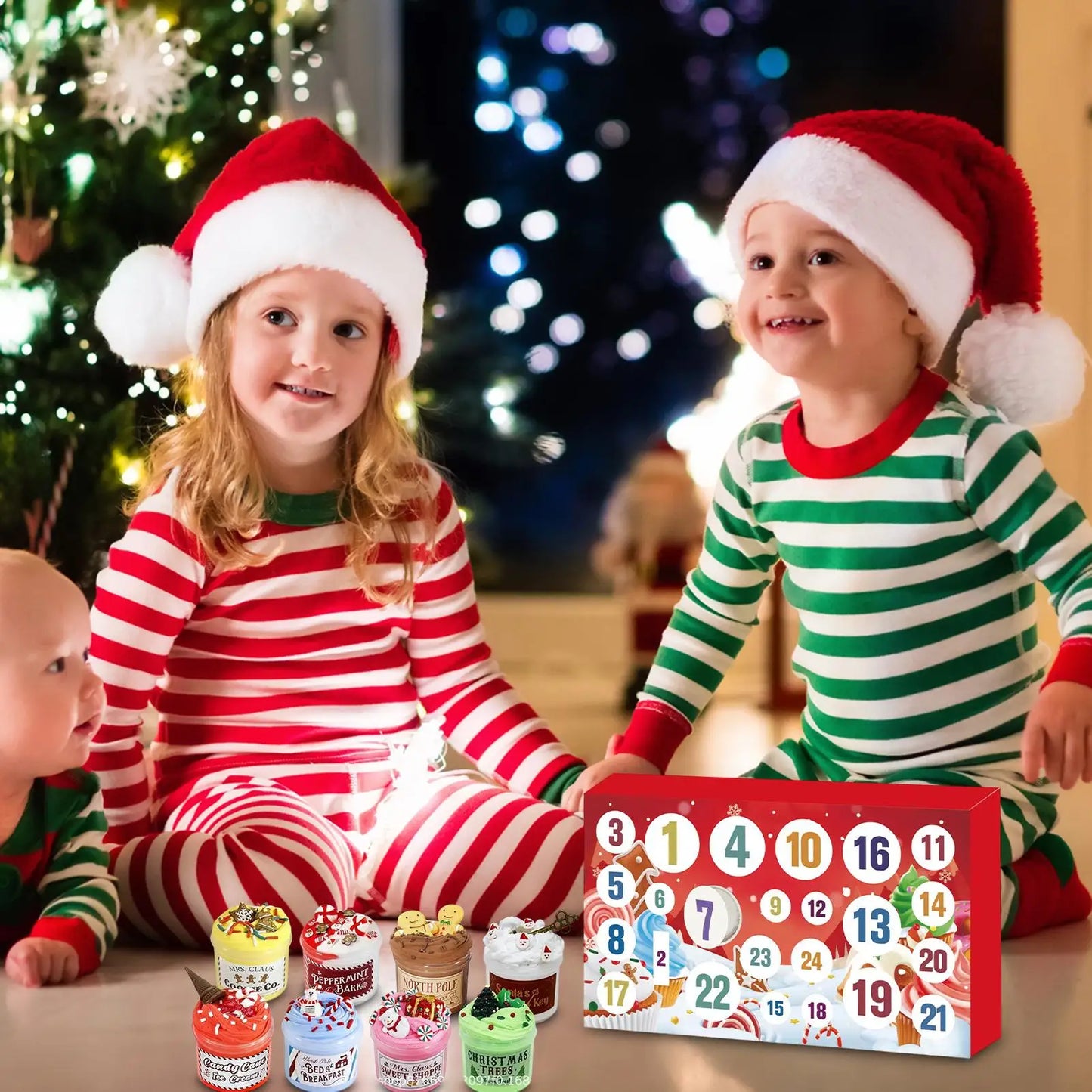 Christmas Holiday Slime Advent Calendar Christmas Countdown for Kids Toys 24 Day Toy Adventure Calendar Christmas New Year Gift