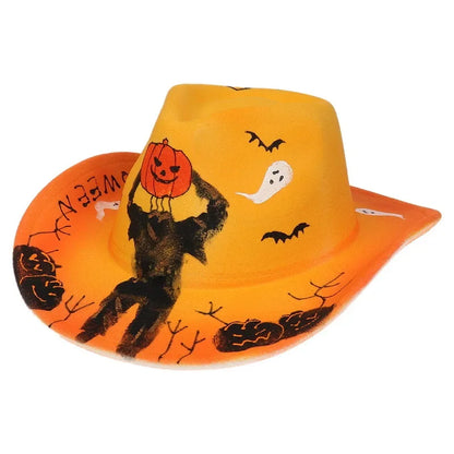 EtherealBe Halloween Cowboy Hat for Adults - Spooky Style