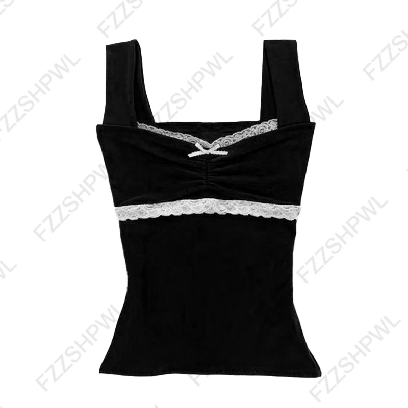 Y2K Retro Harajuku Women's Camisole Top Sexy Slim Chic Casual Crop Top Grunge Punk Hip Hop Gothic Aesthetic Emo Girls Streetwear