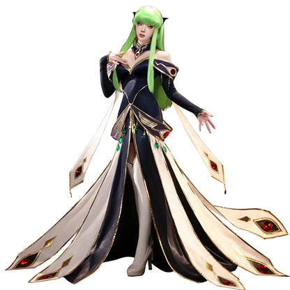 2025 New CC Cosplay Costume Halloween Christmas Role Playing C Geass Mooyiyi cos Queen Dress Gorgeous and elegant 1:1 restore
