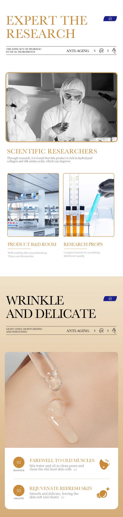 3pcs Collagen Face Serum skincare Facial Essence Liquid Firming Moisturizing Nourishing Facial Serum Skin Care