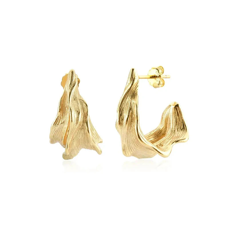 925 Sterling Silver Ear Needle Vintage C Shape Earrings For Women Triple Open Circle Piercing Stud Earrings Fashion Jewelry