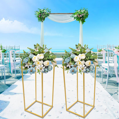 2Pcs Flower Floor Stand Metal Column Flower Stand Flower Arrangement For Wedding Party Dinner Centerpiece