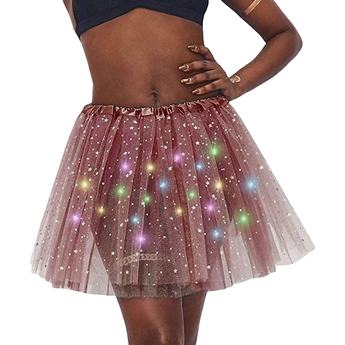 EtherealBe LED Halloween tutu skirt for women with colorful lights and a festive design