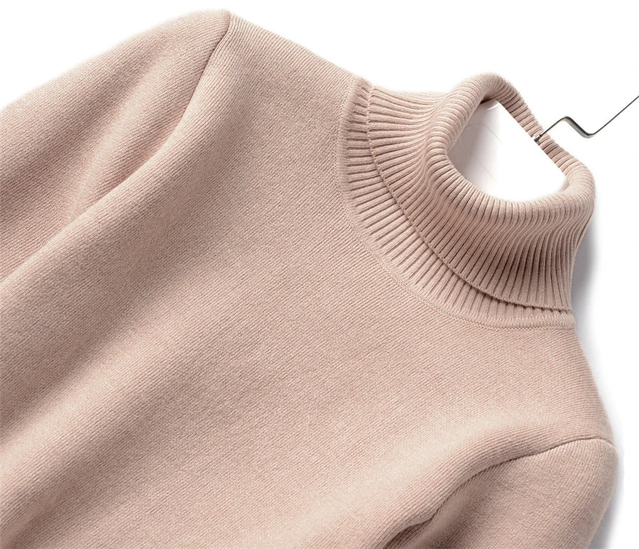 Sweater For Women Winter Thicken Turtleneck Slim Knit Pullover New Warm Plush Velvet Lined Knitwear Jumper Tops Casual Poleras
