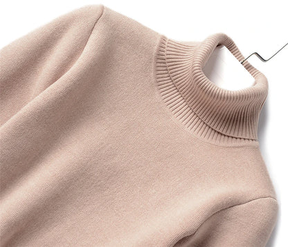 Sweater For Women Winter Thicken Turtleneck Slim Knit Pullover New Warm Plush Velvet Lined Knitwear Jumper Tops Casual Poleras