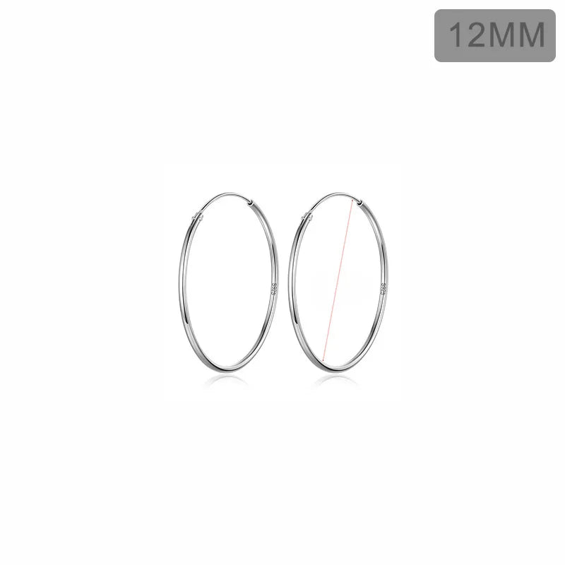TrustDavis Real 925 Sterling Silver Earring Fashion Simple Korean Hoop Earrings For Women Charming Chic Party Fine Jewelry DD455