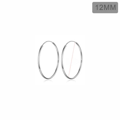 TrustDavis Real 925 Sterling Silver Earring Fashion Simple Korean Hoop Earrings For Women Charming Chic Party Fine Jewelry DD455