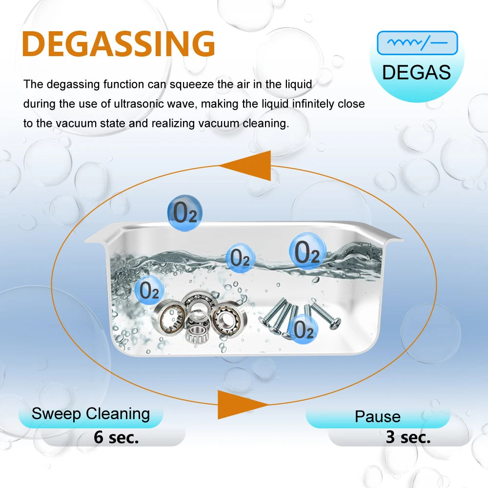 900ml Ultrasonic Cleaner Bath 60W Timer Ultrasound Sonic For Glasses Jewelry Watches Manicure Stones Cutters Razor Washing Bath