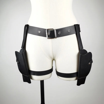 Ancient Tombs Game women Lara Gun Holster Western Denim Belt Cosplay Role-Playing guns holder band belts costumes
