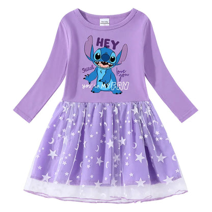 2024 New Summer Baby Girl Stitch Dresses Bag Headband Kids Christmas Party Halloween  Cosplay Costume