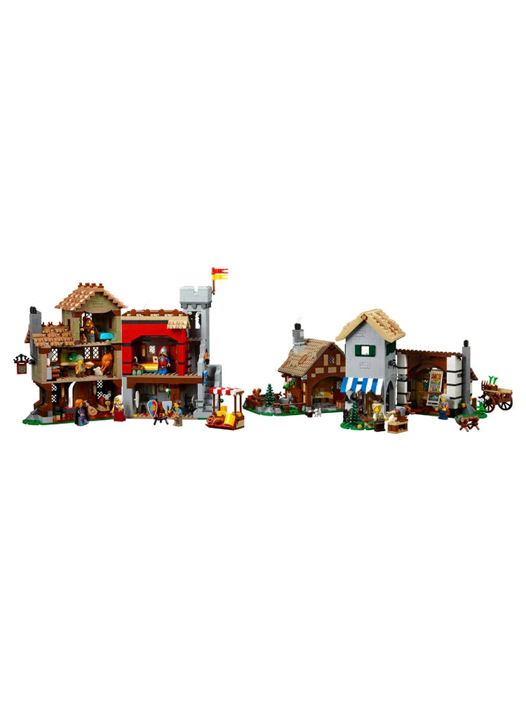 LEGO 10332 Medieval Town Square Icon Series Puzzle Blocks Children's Toy Gift, Compatible with Icons Building Set