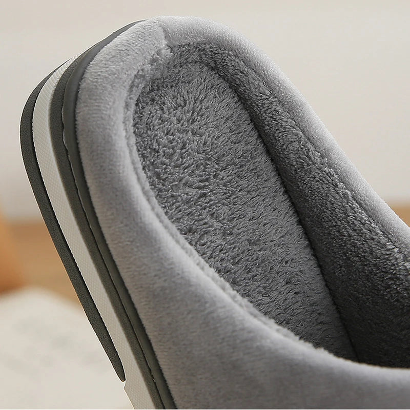 Winter Footwear Flat New Women Thick Indoor Home Non Slip Versatile House Shoes Warm Plush Cotton Slippers For Men
