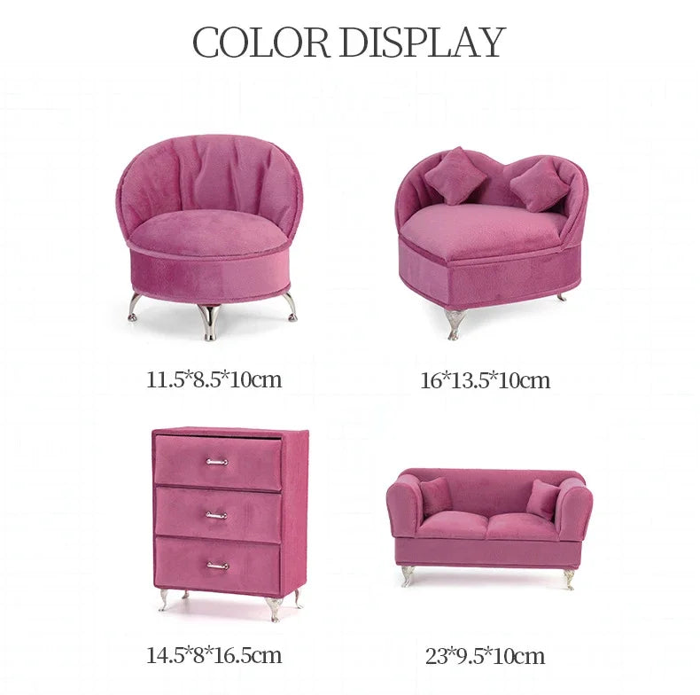 Pink Sofa Shape Jewelry Box Beautiful Case Fashion Jewellery Store Showcase Holder Organizer
