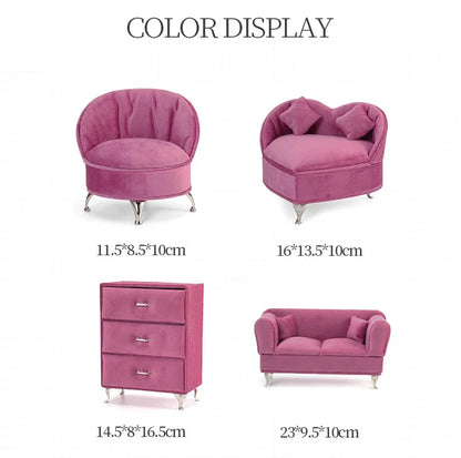 Pink Sofa Shape Jewelry Box Beautiful Case Fashion Jewellery Store Showcase Holder Organizer