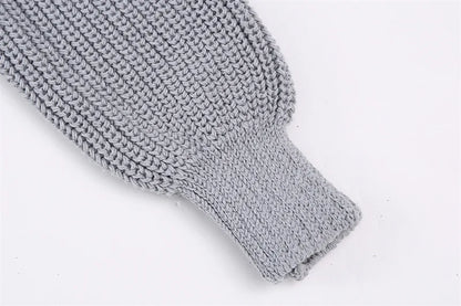 Fashionable Backless Knot Design Knitted Top Women's Autumn Wear Versatile Street Style round Neck Long Sleeve Polyester