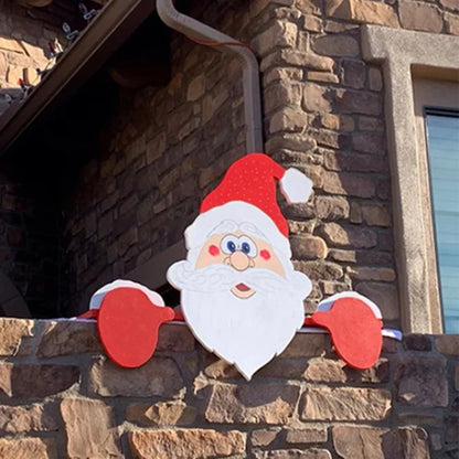 Creative DIY Christmas Fence Decor Cute Santa Claus Fence Peeps Outdoor Garden Patio Fence Lawn Sign Decoration 2025 Navidad