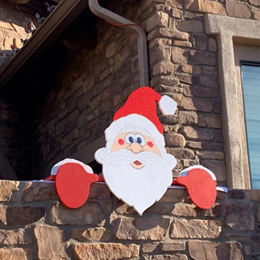 Creative DIY Christmas Fence Decor Cute Santa Claus Fence Peeps Outdoor Garden Patio Fence Lawn Sign Decoration 2025 Navidad