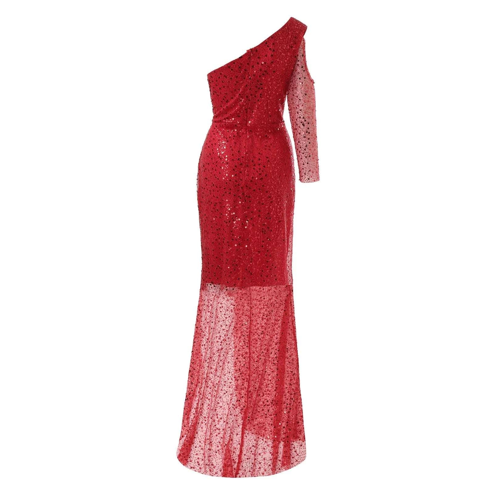 Off Shoulder Solid Color Formal Dresses For Wedding Guest Glitter Irregular Hem Party Long Dresses High Slit Flowy Dress платье