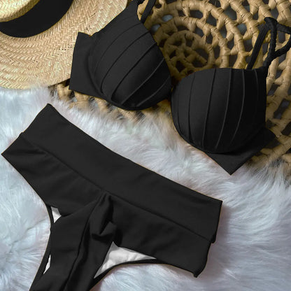 Sexy High Waist Bikini Swimsuit Brazilan Bikini Set Swimwear for Women High Leg Push Up Two Piece Bathing Suits Summer Female