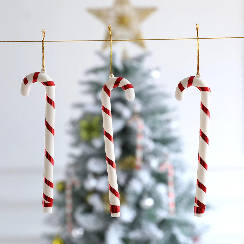 Christmas Decoration Red Christmas Candy Canes Christmas Tree Hanging Pendants Xmas New Year Home Decorations Kids Toys Navidad