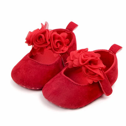 Baby Girl Shoes First Walkers Flower Pattern Fabric Cotton Shoe Unisex Non-slip Breathable Soft Bottom Toddler Crib 0-18M