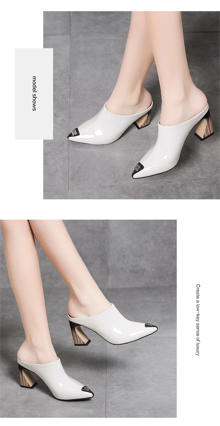 Sandalias Summer 2022 New Women Slipper High Heel Sandal Shoes Ladies High Quality PU Leather Slides Pumps Women