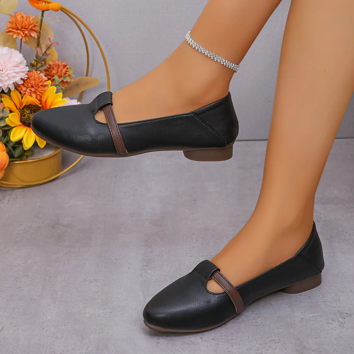 Women's Shoes 2024 Hot Sale Shallow Women's Flats Fashion Pointed Toe Dail Flats Women High Quality Plus Size Flat Low Heels