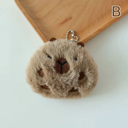 Cute Squeak Capybara Kapybara Key Chain Guinea Pig Plush Toy Pendant Backpack Charms Car Bag Decor Christmas Gift