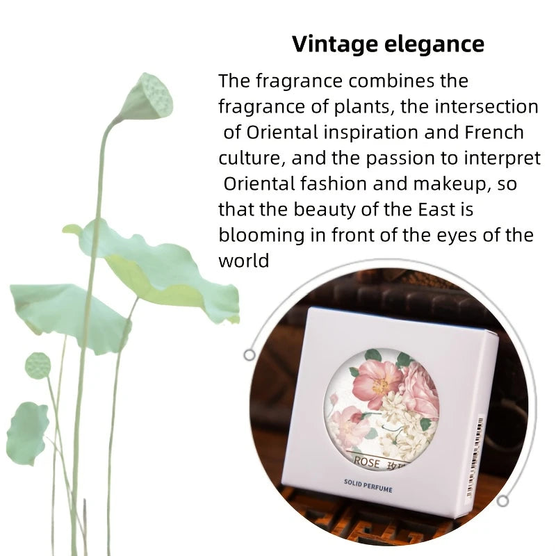 Women's Portable Solid Perfume Balm 15g,Rose, Peony,for Lotus,Lavender Scents-Fresh floral Lasting Fragrance for Dating & Daily