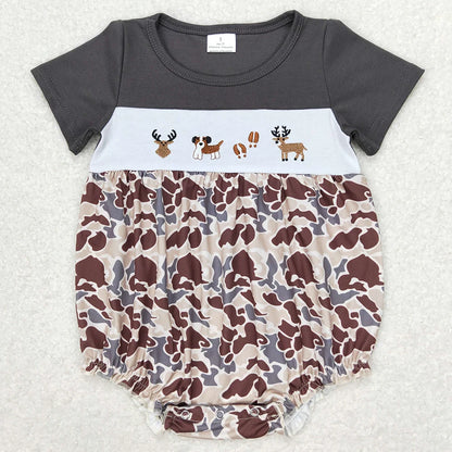 Hot Sale Baby Infant Boys Rompers Onesie Camo Duck Short Sleeve Rompers Boutique Kids Designer Clothes Boys Bubble Rompers New