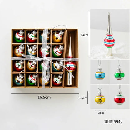 Christmas Set Glass Gingerbread Man Christmas Tree Ornaments Christmas Window Display Living Room Decorations Christmas Gifts
