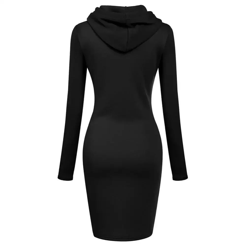 Autumn Ready Ladies Hooded Dresses Blending Hoodie and Sweatshirt Elements in Women Fashionable Clothing