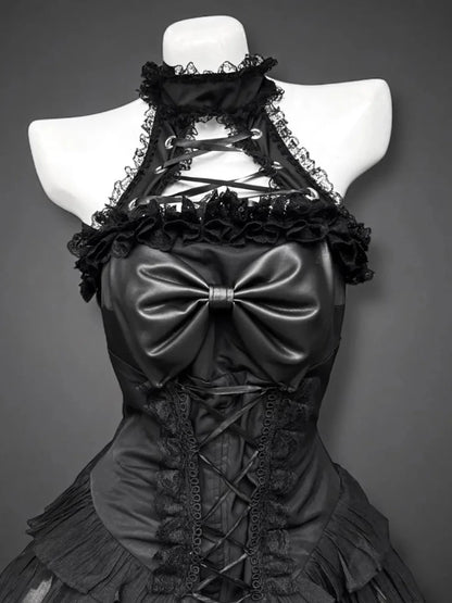 Japanese Fashion Sweet Cute 2 Piece Set Women Mini Lace Tops + Polka Dot Dress New Fit Chic Kawaii Fluffy Retro Suit Summer 2025