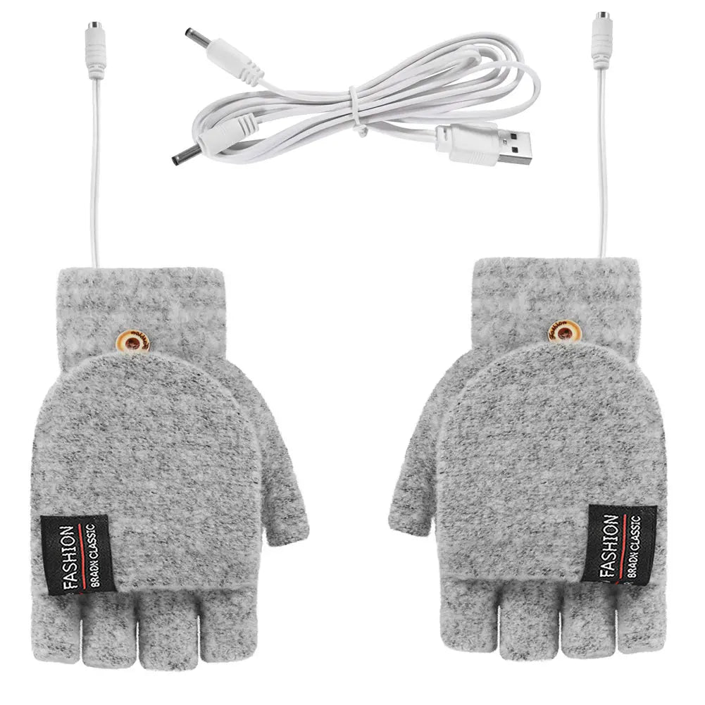 USB Electric Heated Gloves Adjustable Temperature Full Half Finger Warmer Touchscreen Electric Thermal Gloves Warm Winter Warmer