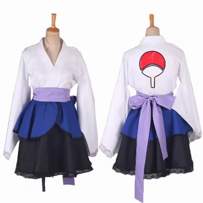 Lolita Anime Dress for Women Cosplay Costume Akatsuki Kimono, Maid Dress Uchiha Sasuke Clothes Suit Styles