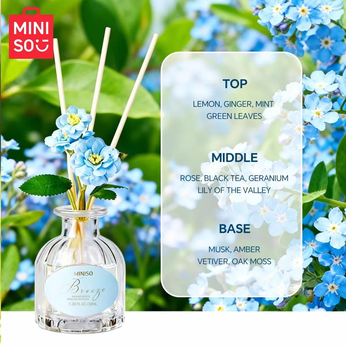 Miniso Flower Charm Dry Floral Fragrance Series Long lasting Fresh Fragrance Suitable for Bathroom Aromatherapy Festival Gift
