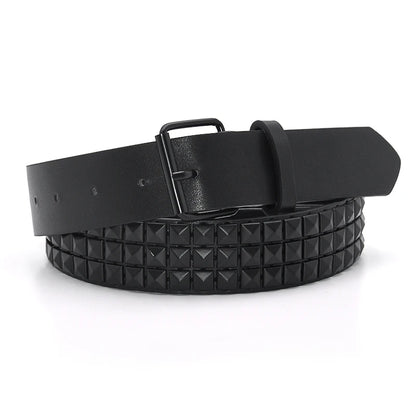 High Quality Rivet Belt Men&Women's Studded Fashion Versatile Belts Punk Rock With Pin Buckle Drop Decoration Black Hot Sale