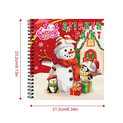 1PCS Stickers Paint Book For Grils Christmas Gift Christmas Tree Snowman Stickers By Number For Outgoing Travel Kids Stationery