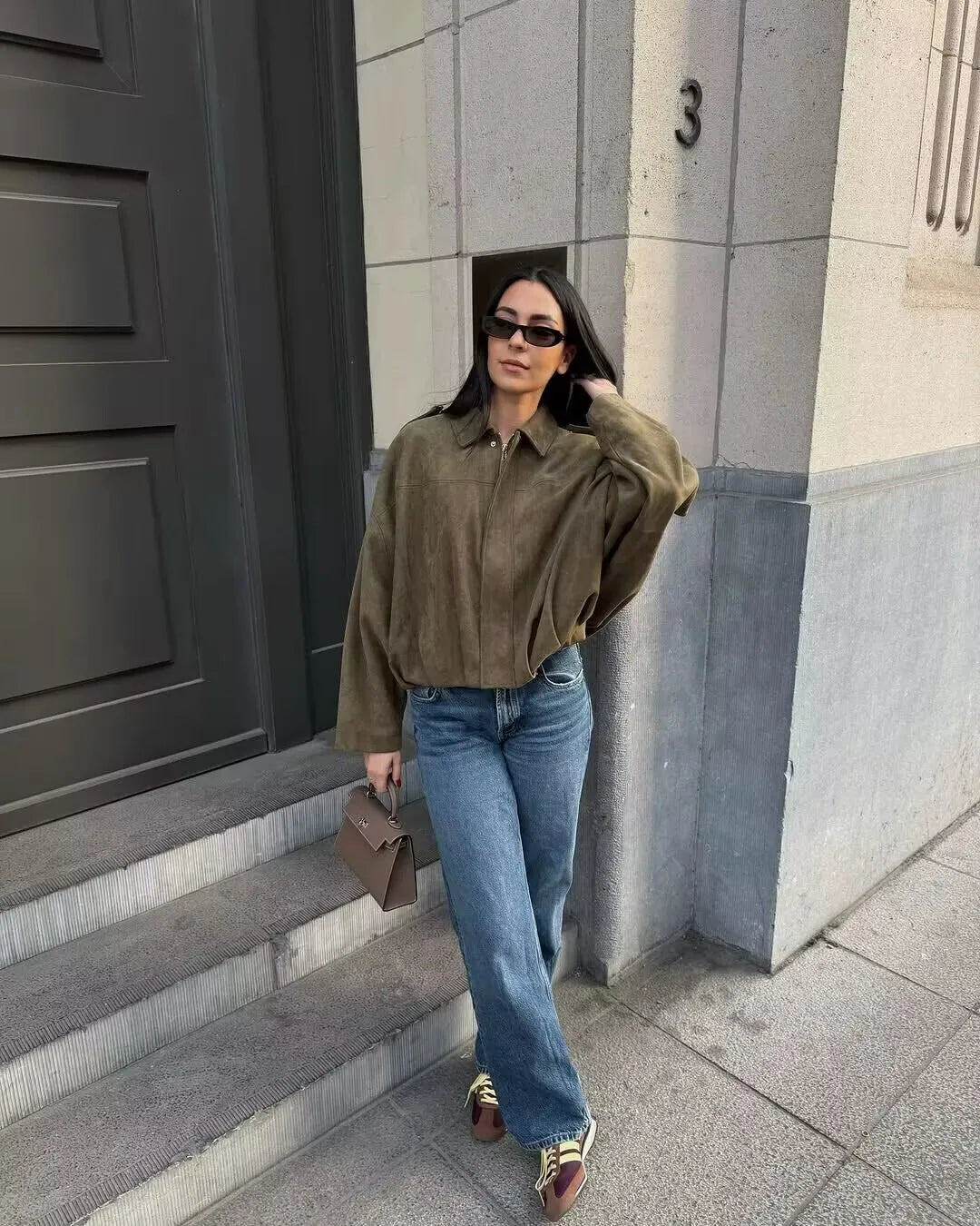 Women's 2025 new Jackets Autumn Fashion Loose Bat Sleeves Elegant Women's Jackets Chic Street Youth Autumn Long Sleeves Coats