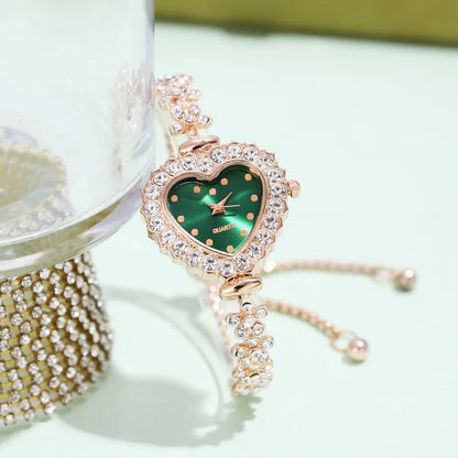 Heart Shape Small Dial Women's Bracelet Watch Quartz Wristwatch Retractable Chain Strap Watch Wholesale  relogio reloj mujer