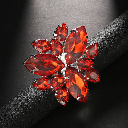 Stonefans Exaggerate Rhinestone Drop Rings for Women 2023 Drag Queen Accessories Cocktail Club Crystal Ring Adjustable Jewelry