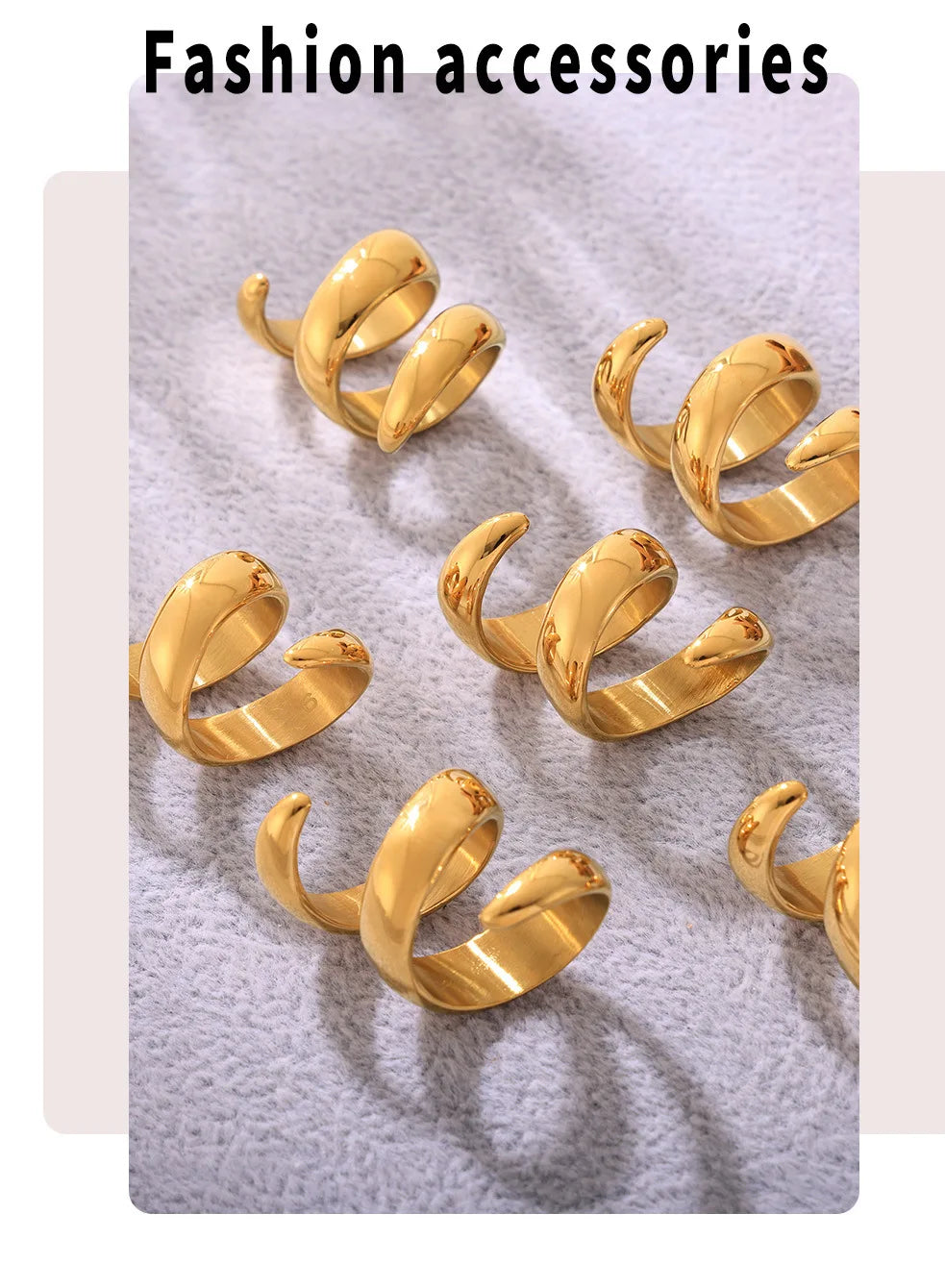 Fashion Spiral 316L Stainless Steel Rings For Women Men 18K Gold Plated Spring Shape Unisex Women's Men's Ring Couples Jewelry