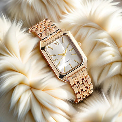 Fashion Women's Watches Gold Steel Strap Luxury Ladies Quartz Wristwatches Qualities Female Roman Scale Clock relógio feminino